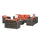 Garden Lounge Set 2 Sofas 2 Sessel Couchtisch und Behälter aus braunem und orangefarbenem Rattan