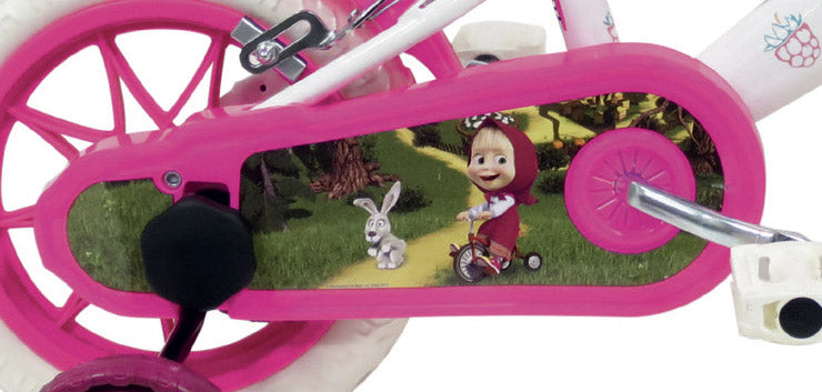 Bicicletta per Bambina 12” 2 Freni Gomme in EVA Masha e Orso Bianca