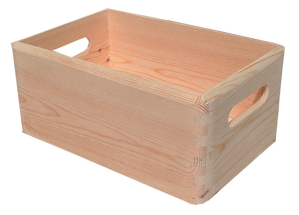 prezzo Contenitore Box Salvaspazio Sovrapponibile 30x20x14 cm in Legno di Pino Naturale
