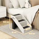 Scaletta Pieghevole per Cani e Gatti 3 Gradini Antiscivolo  53x30,5x36,5 cm in PP Crema      