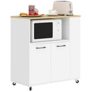 Carrello da Cucina con Armadietto e Ripiani Scaffale Portaspezie 75x40x80,5 cm color Rovere e Bianco  