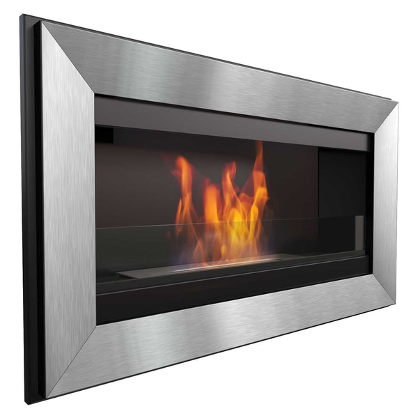 Bioethanol Wandkamin 88x51 cm Flig Las Vegas Silber sconto