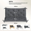 Cuscino da Giardino Stile Capitonné 100x98x8 cm con 6 Lacci in Cotone e Poliestere Grigio Scuro      