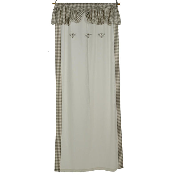 sconto Vorhang aus einfachem Herzstoff mit Volant cm 140x300