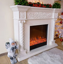Camino Elettrico da Pavimento 102x120x33 cm Effetto Fiamma 1500W Milano Marrone