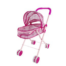 Passeggino pieghevole per bambole Rosa con parasole cappottina