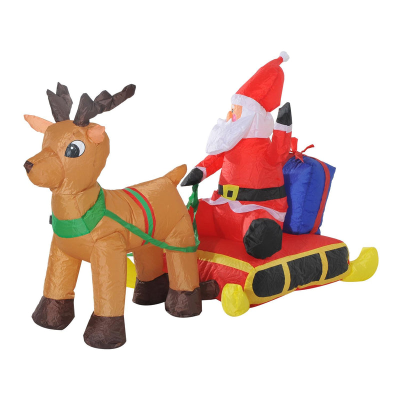 Babbo Natale Gonfiabile con LED per Interni ed Esterni 152x72x122 cm 