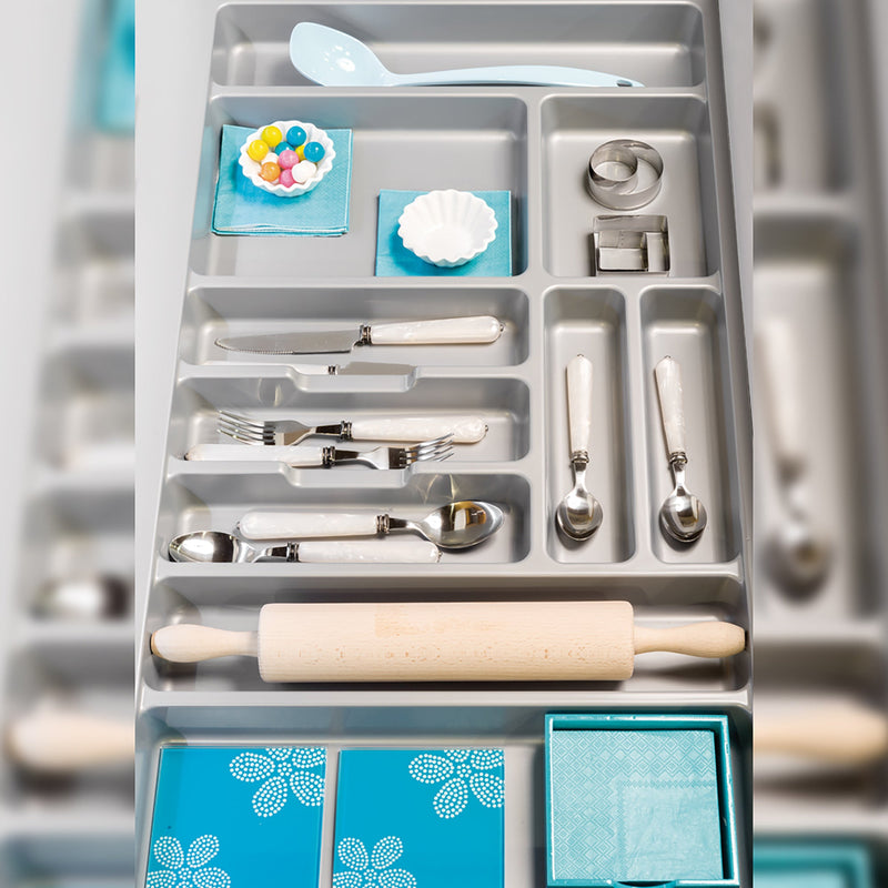 Portaposate per Cassetti da Cucina 90x50 cm in Plastica Emuca Grigio