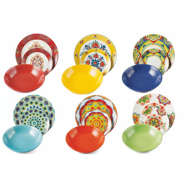 Villa d'Este Cala Moresca Tafelservice aus Porzellan und Steinzeug 18-teilig prezzo