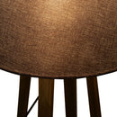 Lampada da Tavolo Paralume in Lino Base in Legno di Paulonia Grigio 68,5 cm 
