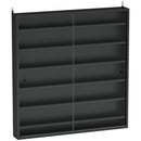 Bacheca Vetrina a Muro con 6 Ripiani Regolabili 80x9.5x83 cm in Legno Nero      