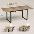 Tavolo da Pranzo Industriale per 6-8 Persone 180x80x75 cm con Ribalta Rotonda in Legno e Acciaio      