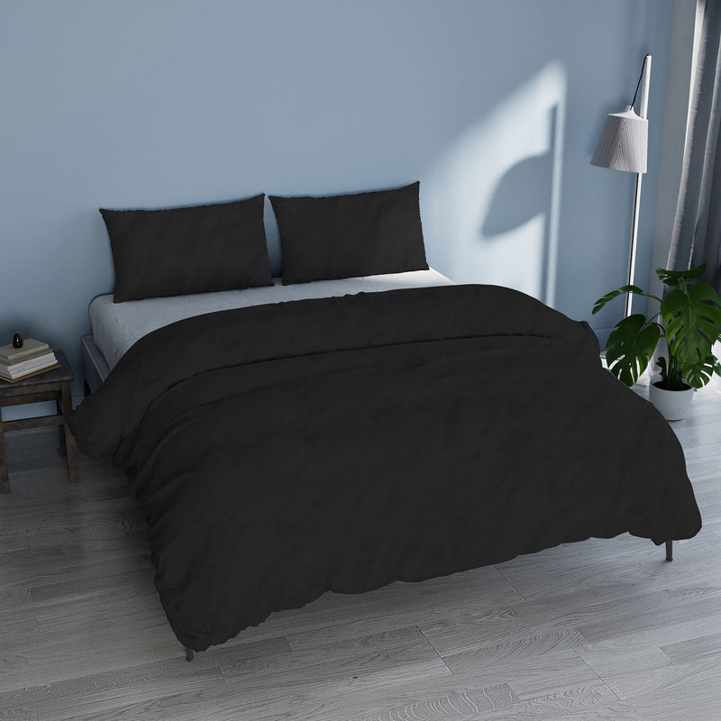 Copripiumino con Sacco e Federe Linea Water Washed Marrone