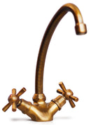 Rubinetto per Lavello da Giardino a Collo d’Oca in Ottone Bronzato