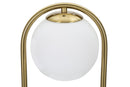 Lampada da Tavolo Glamy Arc Ø21x47 cm in Ferro e Vetro Oro e Bianco      