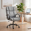 Sedia Ufficio Ergonomica 71x80x110-118A cm Portata 220kg Girevole in Tessuto Effetto Lino Grigio Chiaro      
