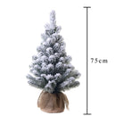 Mini Albero di Natale Artificiale H75 cm Abete con Sacco e Neve 83 Tips Verde