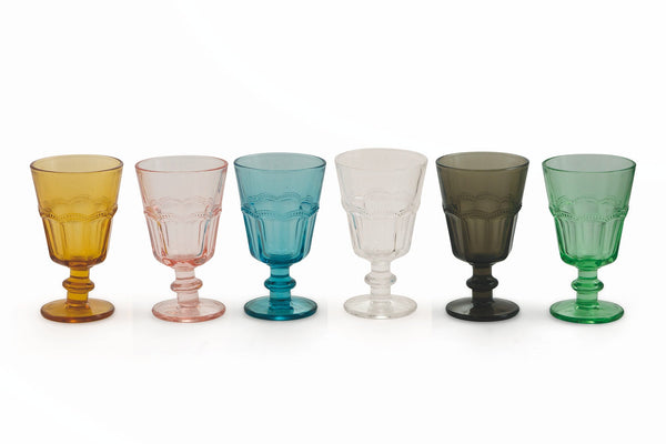 online Set 6 Kelche Ø8,5x14,2 cm in Villa d'Este Home Tivoli Floyd Multicolor Glas
