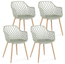 Set 4 Sedie 58x54x85,5 cm Optik in Plastica Verde