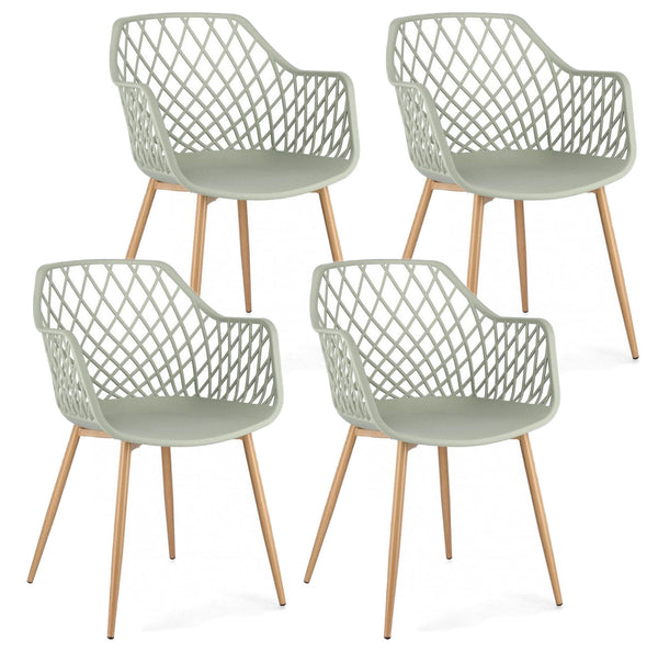 Set 4 Sedie 58x54x85,5 cm Optik in Plastica Verde prezzo