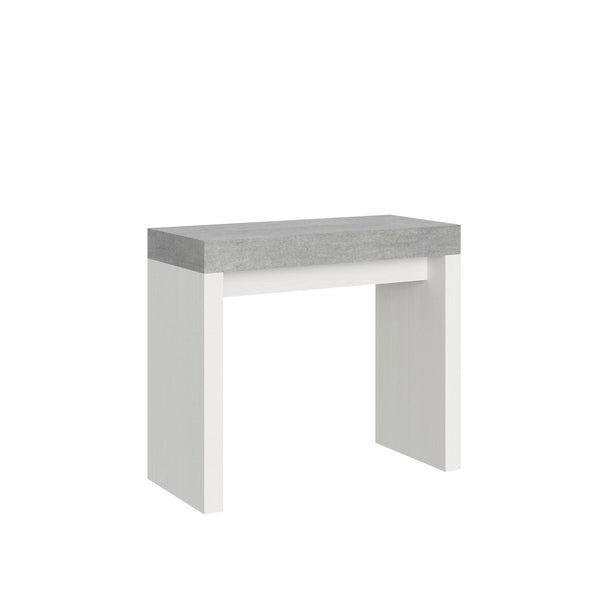 sconto Consolle Allungabile 90-300x40x77 cm in Nobilitato Grigio e Bianco