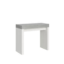 Consolle Allungabile 90-300x40x77 cm in Nobilitato Grigio e Bianco