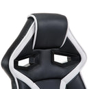 Sedia da Gaming Altezza Regolabile in Similpelle Bianco e Nero 