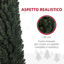 Albero di Natale Artificiale 225 cm 538 Rami Slim Salvaspazio Verde
