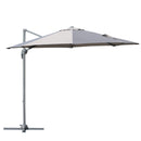 Ombrellone Decentrato da Giardino in Acciaio Ø2,95x2,5 m 360° Grigio 