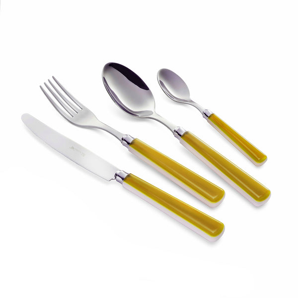 Servizio Set di Posate 24 pezzi in Acciaio Inox Eme Candy Giallo 124 prezzo