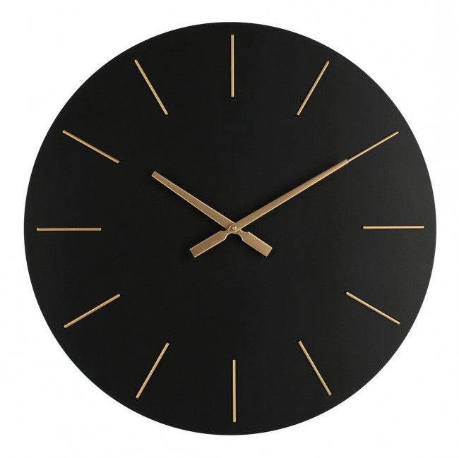 Orologio da Muro Ø 60x5 cm Timeline in Legno Nero