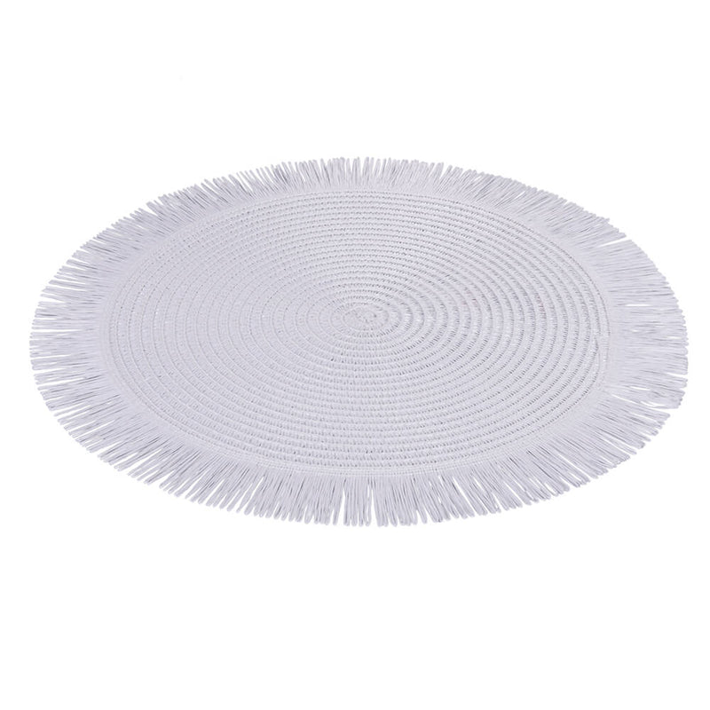 Set 4 Tovagliette con Frange Ø38x0,3 cm  in Carta effetto Juta VdE Tivoli 1996 Shades of Stones