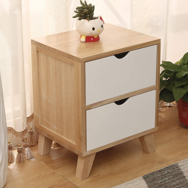Kommode mit 2 Schubladen aus Holz 36x29,5x44 cm Nordica Weiß acquista
