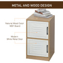 Cassettiera Portadocumenti da Ufficio 2 Ripiani in Legno e Metallo 