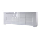Credenza Mobile da Salotto 4 Porte 210x50x82cm TFT  Eos Bianco Lucido