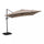 Saturno Dezentraler 3 x 3 m Gartenschirm aus blauem Aluminium mit taubengrauem Handtuch
