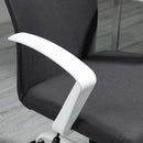 Sedia da Ufficio Ergonomica Girevole 61x61x89-99 cm in Poliestere Effetto Lino Grigio Scuro 