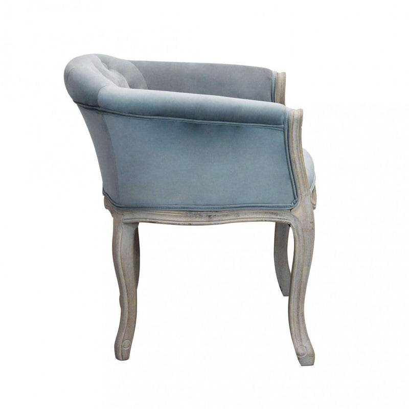 Poltrona Coreen in Velluto Grigio 61x61x71 h cm in Legno Grigio