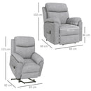 Poltrona Alzapersona Elettrica 83x89x102 cm in Poliestere effetto Lino Grigio