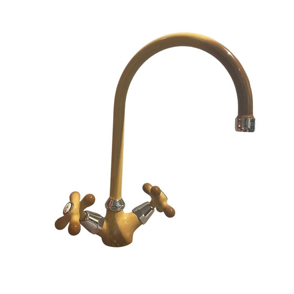 Rubinetto Cucina Miscelatore Doppio Comando Lavello Canna Tonda in Ottone Paini Monaco Terra di Francia prezzo