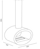 Camino a Bioetanolo Sospeso 60x40x190 cm 2000W 1,5L Cervinia Nero 