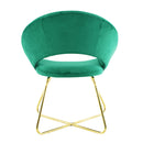 Set 2 Sedie Vintage 58x64x83 cm in Tessuto Effetto Velluto Greta Verde