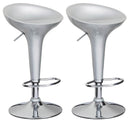 Set 2 Sgabelli con Alzata a Gas e Seduta Girevole in ABS Boston Silver Lucido