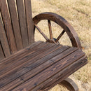 Panchina da Giardino 2 Posti 108x66x95 cm in Legno di Abete Carbonizzato