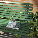 Panchina da Esterno in Alluminio a 2 Posti a Doghe 123x67x79cm Verde