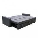 Divano Letto Cedric 208x87/145x88 cm  in Tessuto Grigio scuro