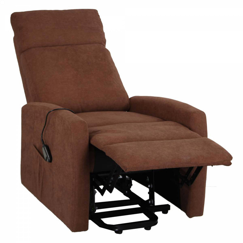 Poltrona Alzapersona Elettrica 1 Motore in Tessuto Marrone