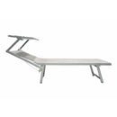 Lettino Mare con Parasole Richiudibile 181x71,5x38,5 cm in Alluminio PVC e Poliestere Écru Mélange Riccione      