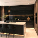 Set 6 Pezzi Pannello Decorativo Effetto Specchio 120x60 cm in PVC UV Ultra Slim Nero Fumè  
