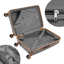 Set 3 Valigie Rigide 90-59-38L Ruote Easy Roll Manico Telescopico in ABS Grigio      